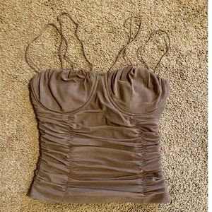 L'ABEYE Mauve/Taupe Underwire Bustier Top - Small